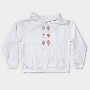 Summer Ice Cream Cone Pattern Kids Hoodie